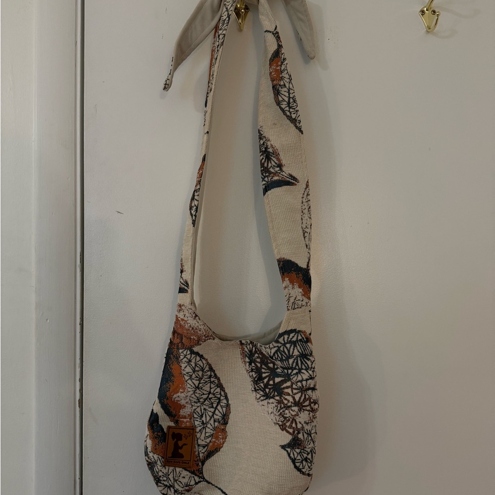 Patterned Cream and Brown Women's Bag